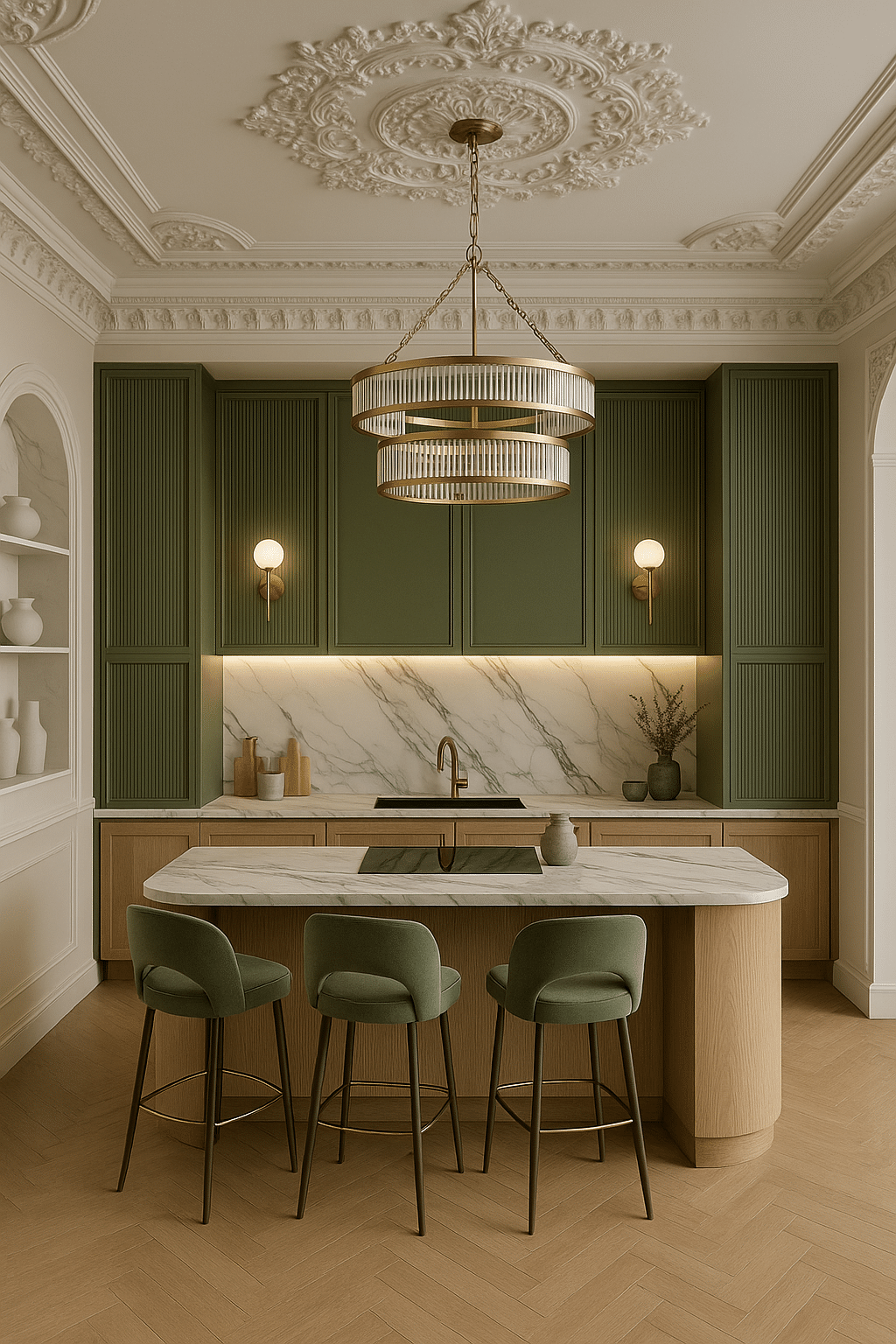 Cuisine ouverte et moderne dans une maison : le design sur mesure par un architecte d’intérieur