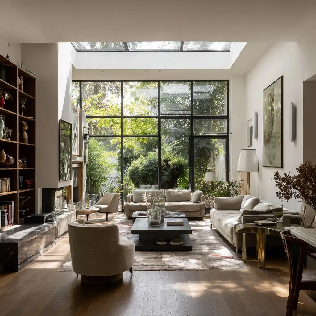 Architecte d’intérieur Essonne 10 Réalisation d'un puit de lumière et d'une baie vitrée sur mesure pour une maison de cachet à Milly la Forêt