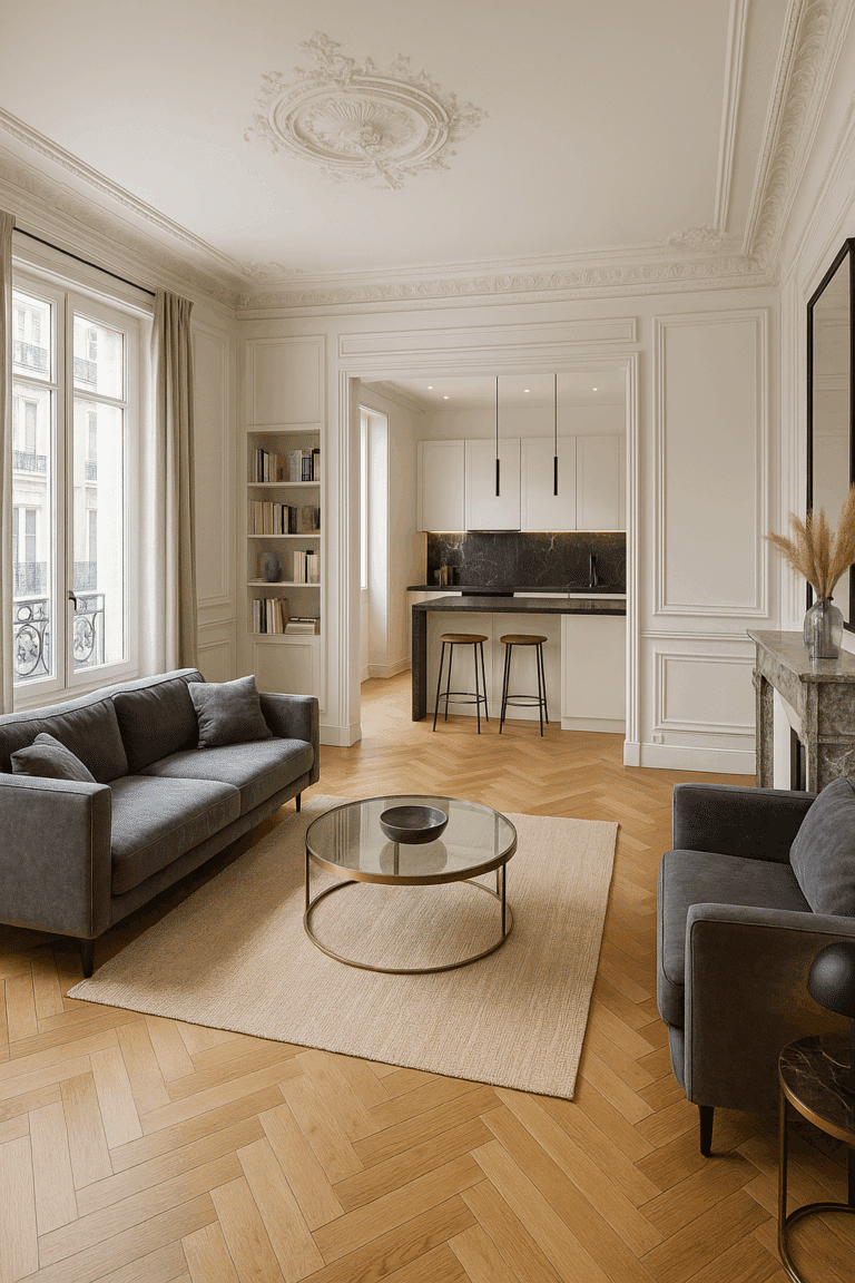 Plan de rénovation pour un appartement haussmannien de 100 m² à Paris : idées design