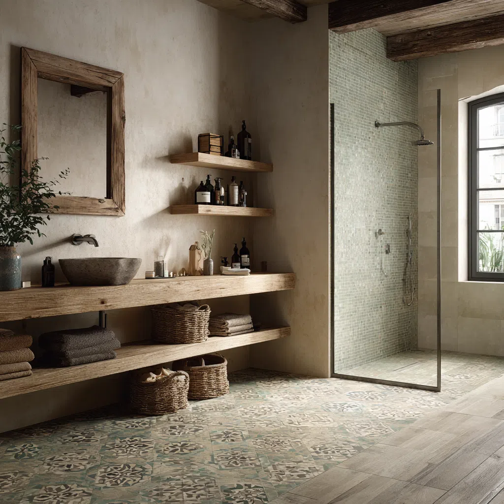 Architecte d’intérieur Essonne 4 Création d'une douche à l'italienne dans une maison en pierre ancienne aux Molières