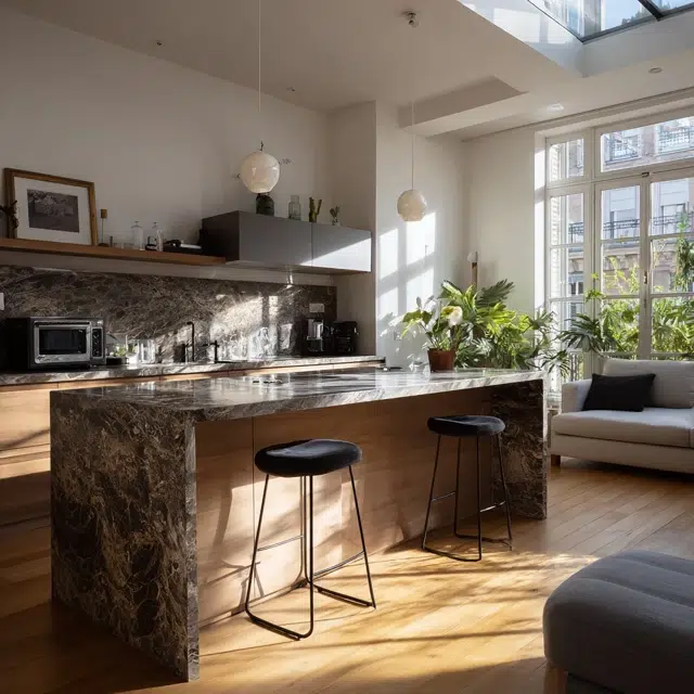 Création d'un îlot central dans une cuisine à Vincennes